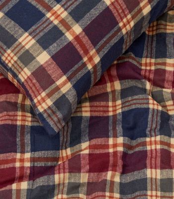 Mellbyn Flanell Rutigt Marin Bäddset Enkeltäcke 150x210 Lord Nelson