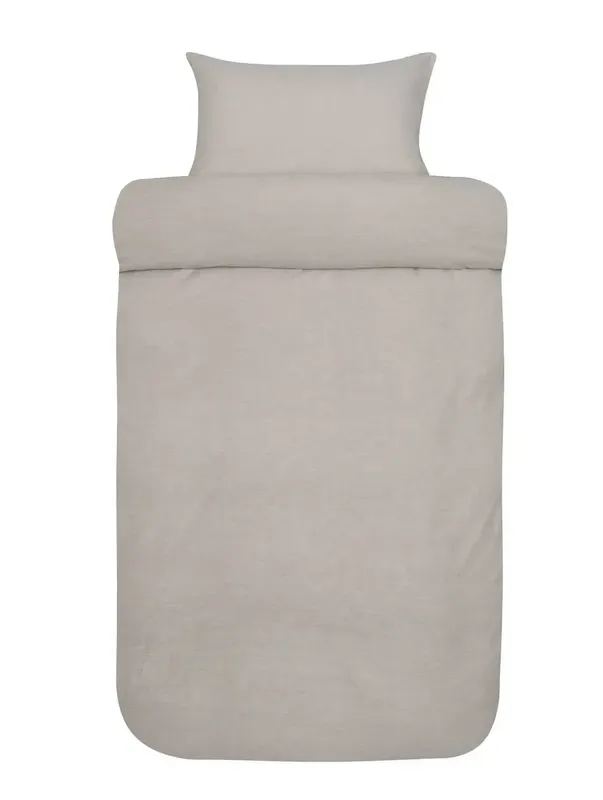 Casper Flanell Beige Bäddset Enkeltäcke 150x210 Höie