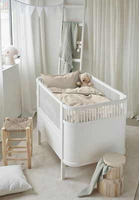 Enfärgat Beige Humble Bäddset Barn Spjälsäng 100x130 Borganäs of Sweden