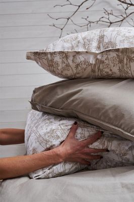 Elton Beige Bäddset BCI Bomull Enkeltäcke 150x210 Nina Royal