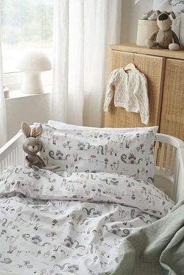 Fingal Svampar Pastell Barn Bäddset Spjälsäng 100x130 Borganäs of Sweden