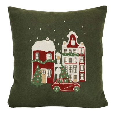 Julstad Grön Kuddfodral 45x45 Redlunds