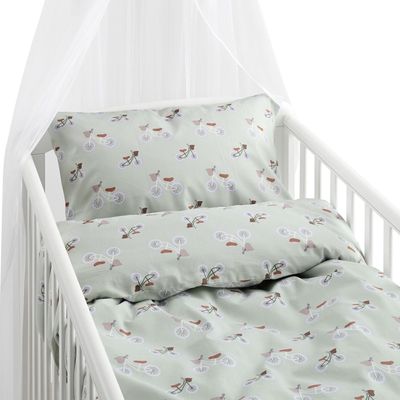 Plingeling Grön Barn Bäddset Spjälsäng 100x130 Borganäs of Sweden