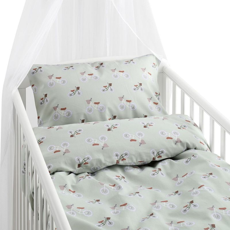 Plingeling Grön Barn Bäddset Spjälsäng 100x130 Borganäs of Sweden