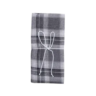 Arjeplog Flanell Rutigt Svart/Grå Bäddset Enkeltäcke 150x210 Classic Textile