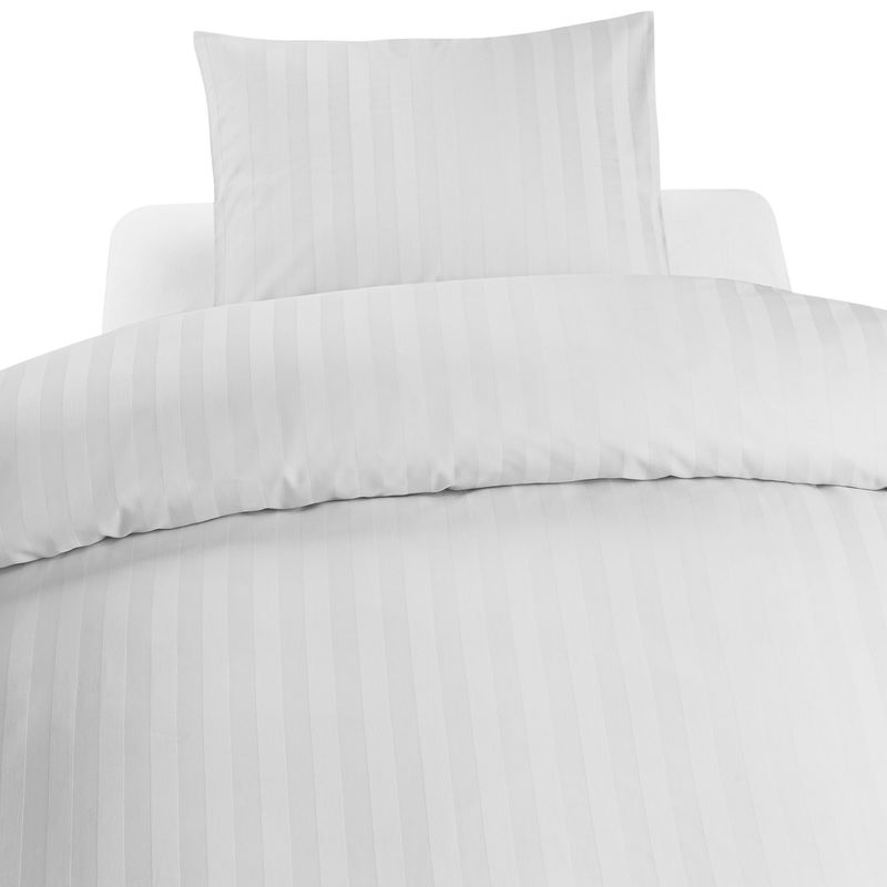 Hotell Satin Vit Bäddset Enkeltäcke 150x210 Borganäs of Sweden