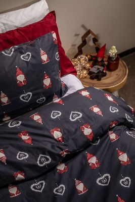 Santa Tomte Mörkgrå Bäddset Enkeltäcke 150x210 Lord Nelson