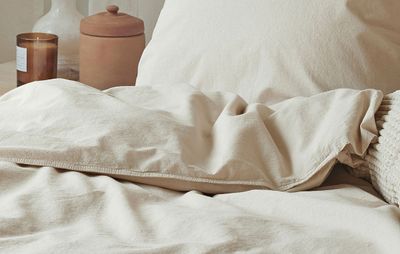 Enfärgat Beige Humble Bäddset Enkeltäcke 150x210 Borganäs of Sweden