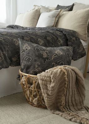 Tilly Svart Paisley Bäddset Enkeltäcke 150x210 Borganäs of Sweden