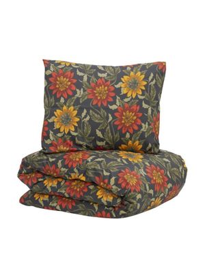 Gullholmen Blommigt Satin Bäddset Enkeltäcke 150x210 Lord Nelson