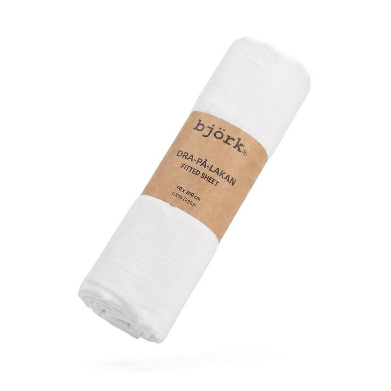 Dra på Lakan Vit Rullpackat 90x200 Björk®
