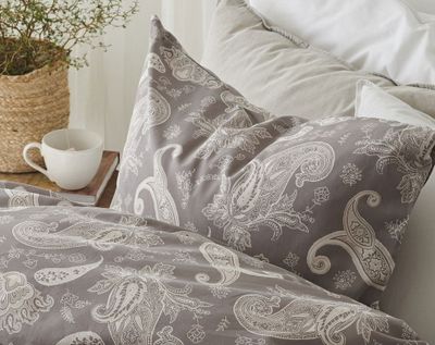 Tilly Sand Paisley Bäddset Enkeltäcke 150x210 Borganäs of Sweden