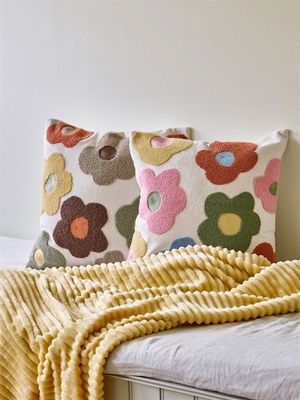 Daisy Linne Blommor Teddy Kuddfodral 45x45 Redlunds