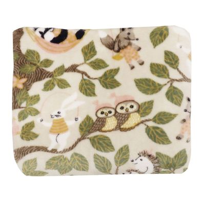 Skogsliv Söta Djur Beige Pläd Barn 130x150 Redlunds