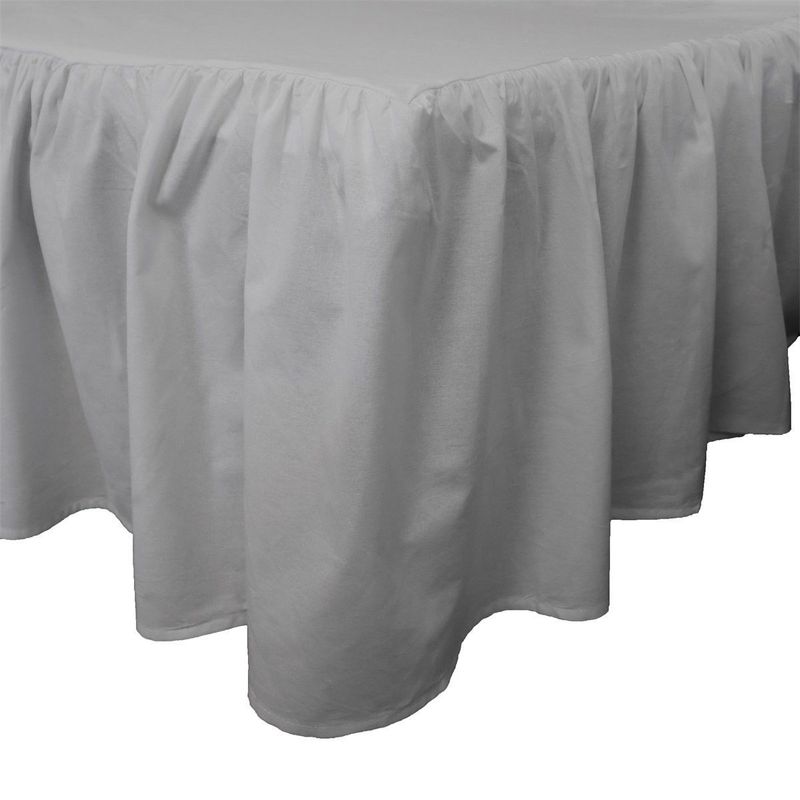 Sängkappa Volang Grå Enkelsäng 90x200+45 Nina Royal