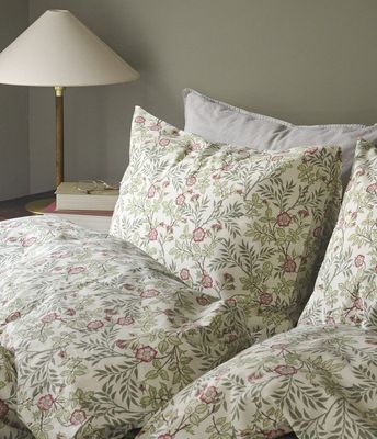 Vera Grön Blommigt Bäddset Enkeltäcke 150x210 Borganäs of Sweden