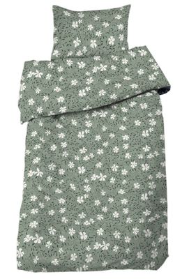 Hedvig Grön Blommigt Bäddset Enkeltäcke 150x210 Redlunds