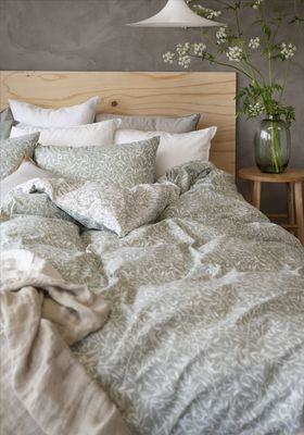 Garden Grön Blad Bäddset Dubbeltäcke 220x210 Borganäs of Sweden