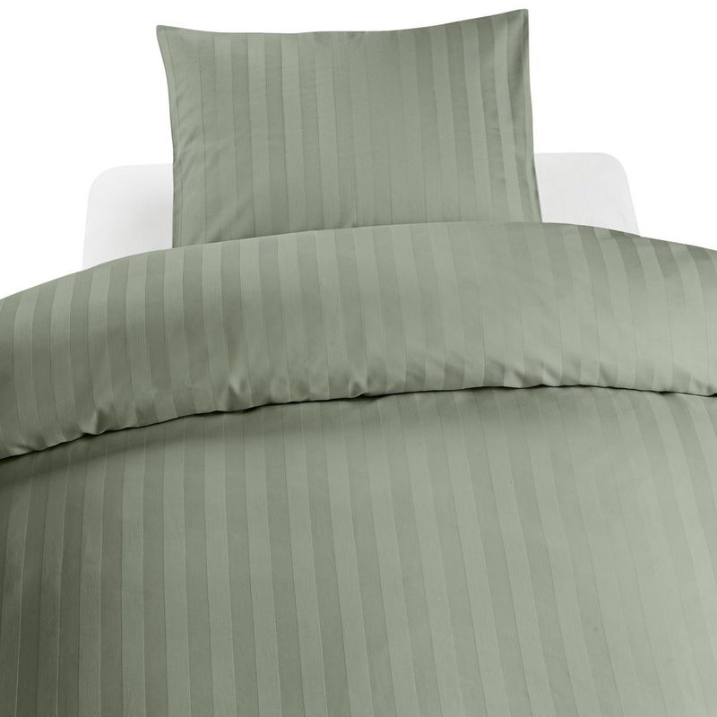 Hotell Satin Grön Bäddset Enkeltäcke 150x210 Borganäs of Sweden