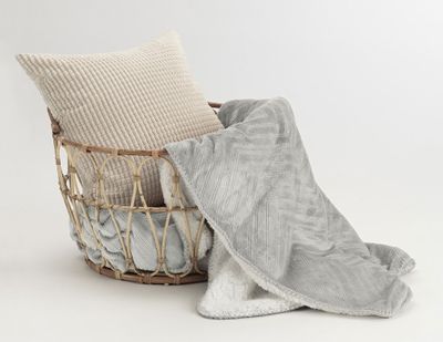 Pläd Sherpa Grå 130x170 Borganäs of Sweden