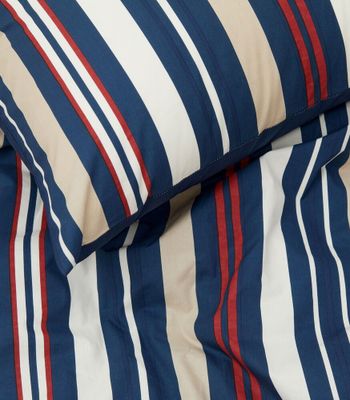 Vik Marinblå Percale Randigt Bäddset Enkeltäcke 150x210 Lord Nelson Victory