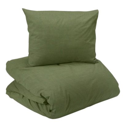 Elton Oliv Bäddset BCI Bomull Enkeltäcke 150x210 Nina Royal