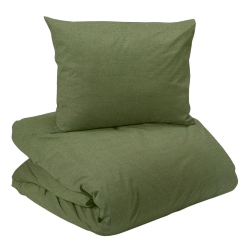 Elton Oliv Bäddset BCI Bomull Enkeltäcke 150x210 Nina Royal