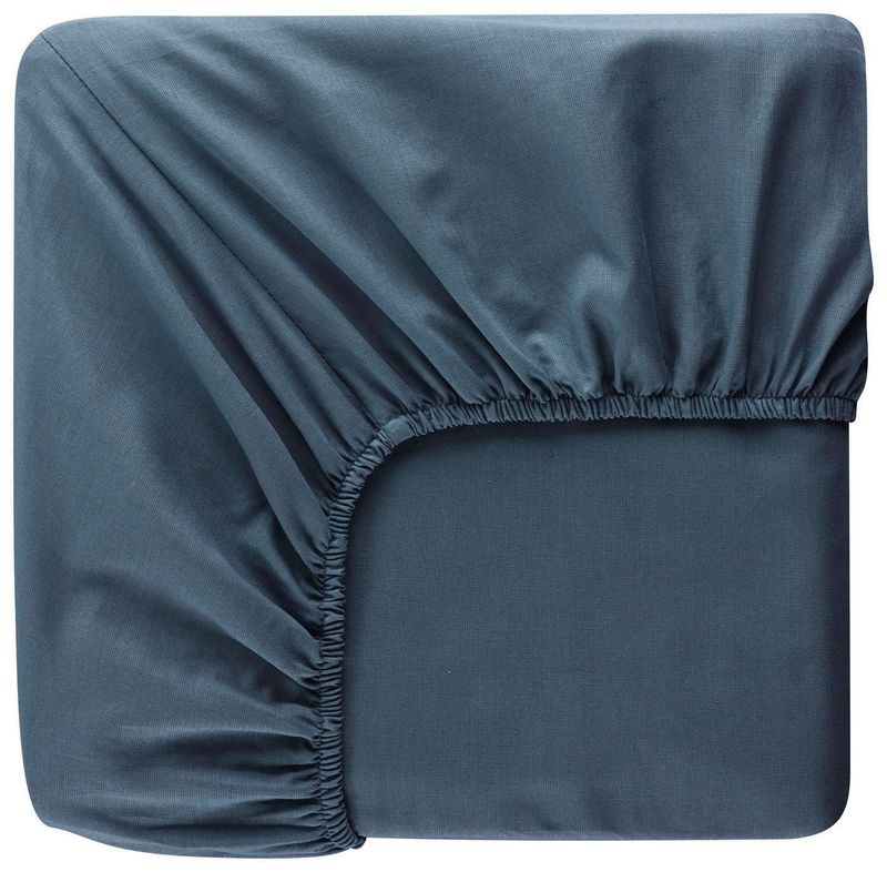 Dra på lakan Marinblå 160x200 Borganäs of Sweden