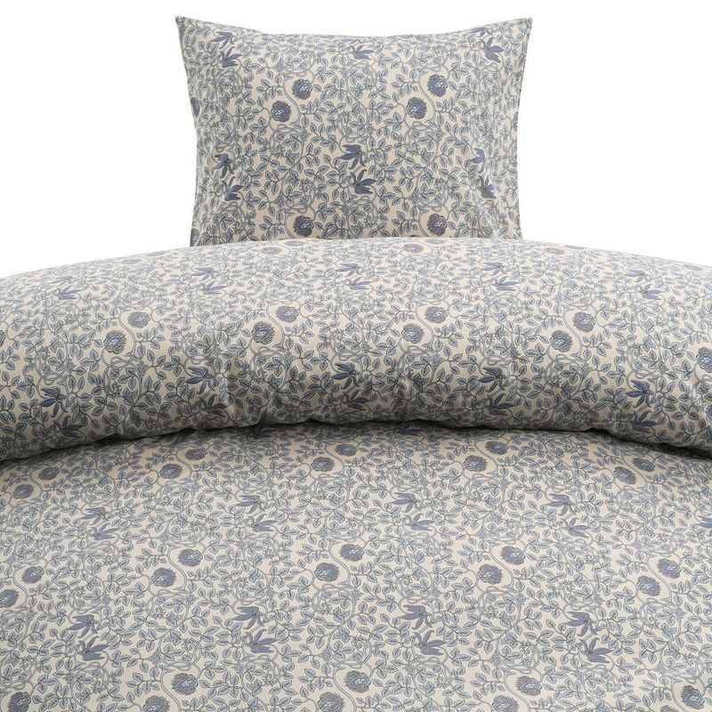 Botanique Blå Blommigt Bäddset Enkeltäcke 150x210 Borganäs of Sweden