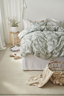 Tilly Grön Paisley Bäddset Enkeltäcke 150x210 Borganäs of Sweden