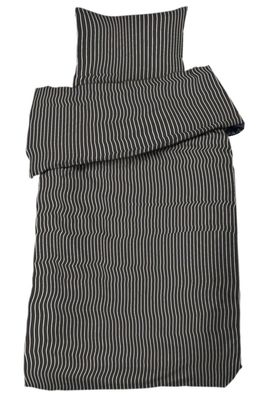 Malte Grafit Randigt Bäddset Enkeltäcke 150x210 Redlunds