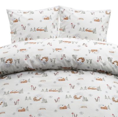 Vinterdala Jul Grön Bäddset Dubbeltäcke 220x210 Borganäs of Sweden