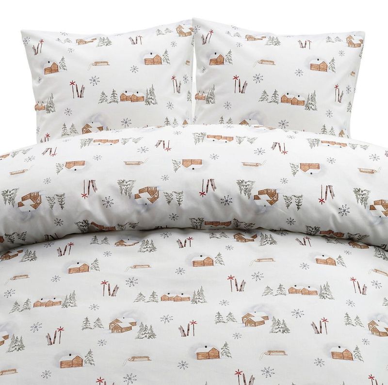 Vinterdala Jul Grön Bäddset Dubbeltäcke 220x210 Borganäs of Sweden