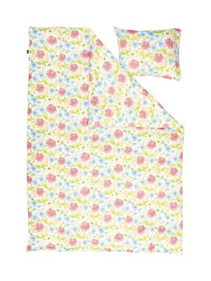 Askum Satin multi Blommor Bäddset Enkeltäcke 150x210 Kosta Linnewäfveri