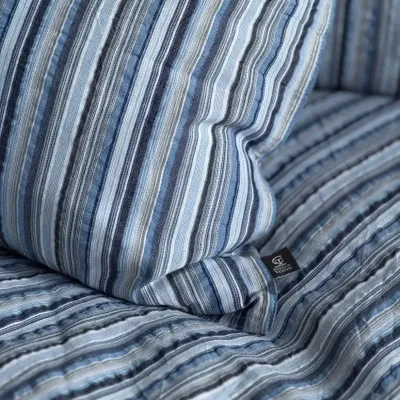 Örngott Goa Blå Randigt Bäckebölja 50x60 Classic Textile