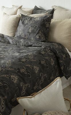 Tilly Svart Paisley Bäddset Enkeltäcke 150x210 Borganäs of Sweden