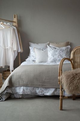 Tilly Grå Paisley Bäddset Enkeltäcke 150x210 Borganäs of Sweden