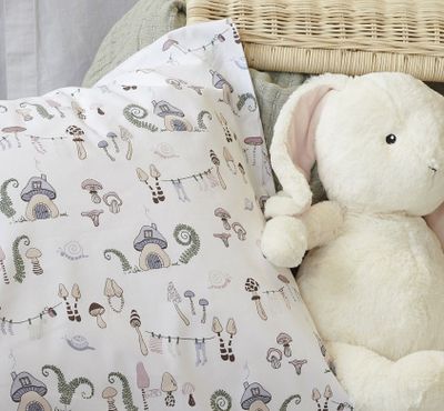 Fingal Svampar Pastell Bäddset Enkeltäcke 150x210 Borganäs of Sweden