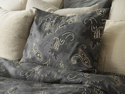 Tilly Svart Paisley Bäddset Enkeltäcke 150x210 Borganäs of Sweden