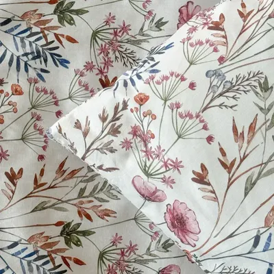 Lykke-li Rosa Blommigt Bäddset Enkeltäcke 150x210 Classic Textile