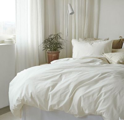 Enfärgat Vit Humble Bäddset Dubbeltäcke 220x210 Borganäs of Sweden