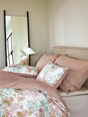 Cassandra Rosa Blommor Satin Bäddset Enkeltäcke 150x210 Höie