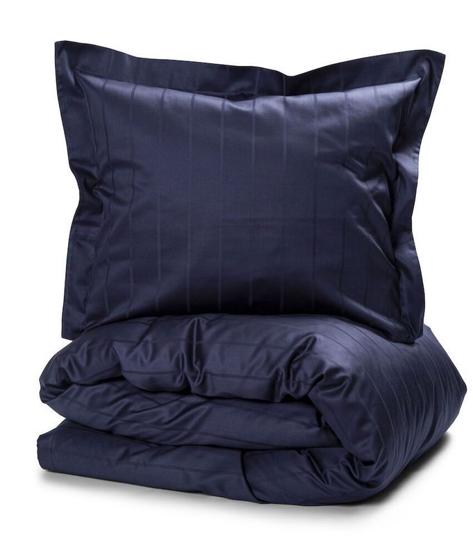 Liverpool Satin Marin Bäddset Dubbeltäcke 230x220 Kosta Linnewäfveri