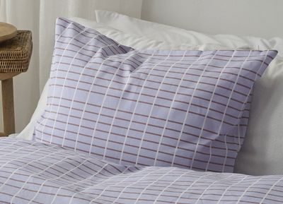 Rumba Blå Randigt Bäddset Enkeltäcke 150x210 Borganäs of Sweden