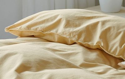 Enfärgat Gul Humble Bäddset Enkeltäcke 150x210 Borganäs of Sweden