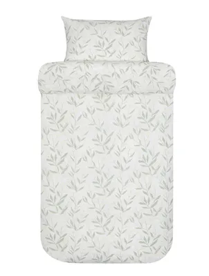 Thale Grön Blommor Bäckebölja Bäddset Enkeltäcke 150x210 Höie