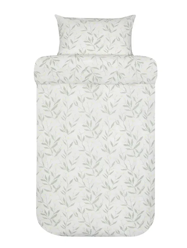 Thale Grön Blommor Bäckebölja Bäddset Enkeltäcke 150x210 Höie