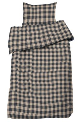 Livigno Blå Flanell Rutigt Bäddset Enkeltäcke 150x210 Redlunds