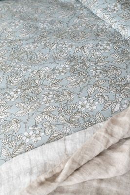 Blackberry Grön Blommigt Bäddset Enkeltäcke 150x210 Borganäs of Sweden