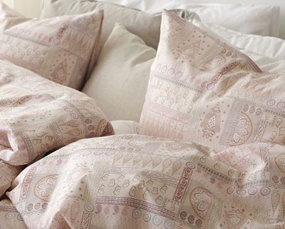 Jasmine Peach Aprikos Bäddset Enkeltäcke 150x210 Borganäs of Sweden